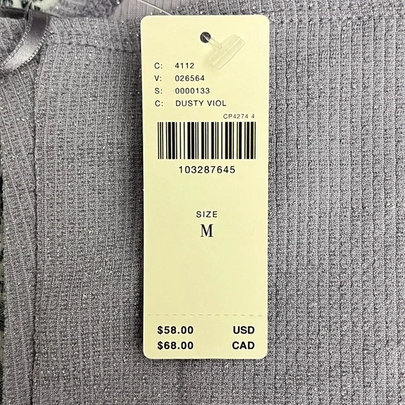 Pilcro Anthropologie Halter Cowl-Neck Top Dusty Lilac Purple Sparkle Medium NWT - Picture 9 of 10